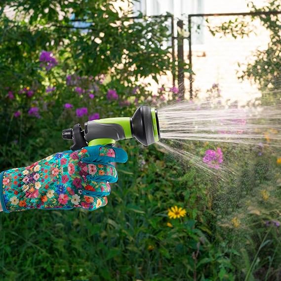 Floral Gardening Gloves for Women – Touchscreen Fingertips, Internal Palm Padding, Breathable Fabric with Elastic Cuff (One Size Fits Most)