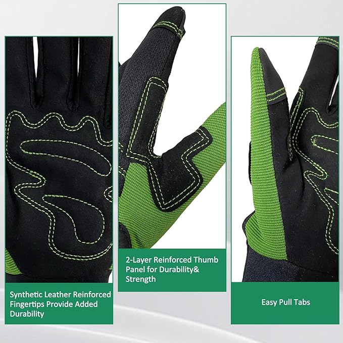 Breathable Anti-Slip Gardening Work Gloves – Unisex Durable Grip Gloves with Adjustable Wrist Strap, One Size Fits Most