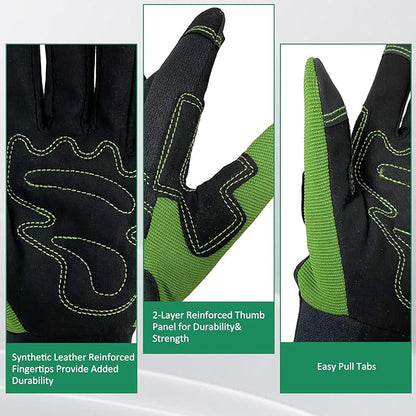 Breathable Anti-Slip Gardening Work Gloves – Unisex Durable Grip Gloves with Adjustable Wrist Strap, One Size Fits Most