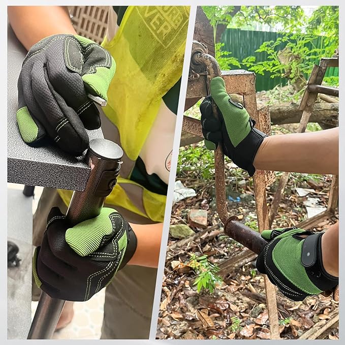 Breathable Anti-Slip Gardening Work Gloves – Unisex Durable Grip Gloves with Adjustable Wrist Strap, One Size Fits Most