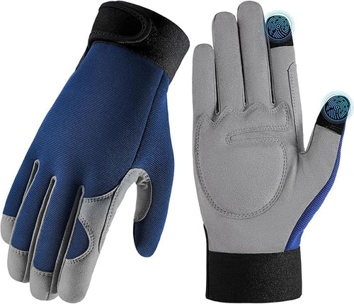 Touchscreen Gardening Work Gloves – Breathable Non-Slip Gloves with Adjustable Wrist Strap, Unisex, One Size Fits Most