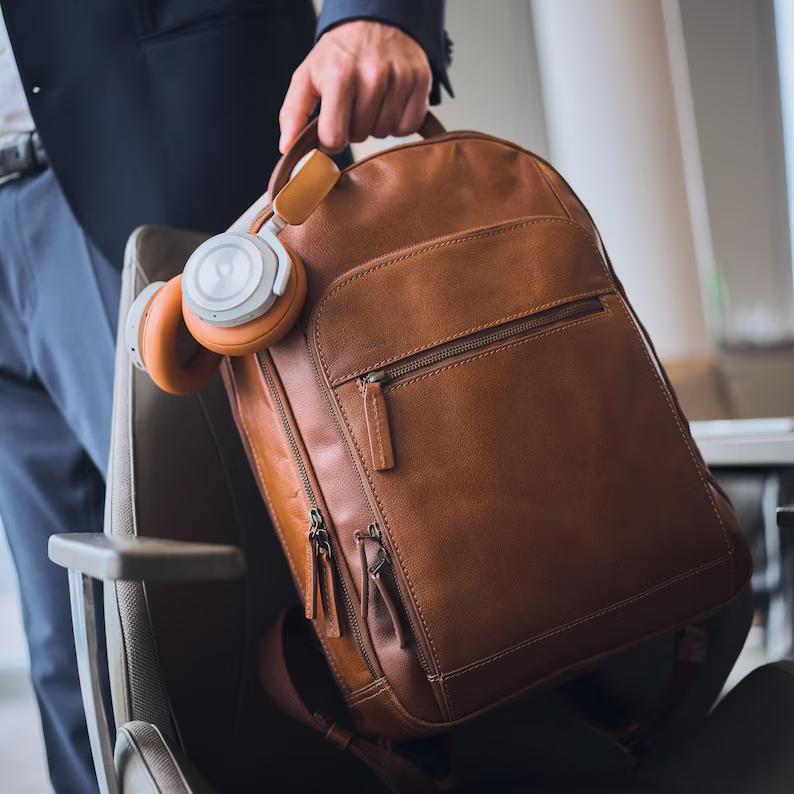 Vegetable Tanned Buffalo Leather 20L Laptop Backpack