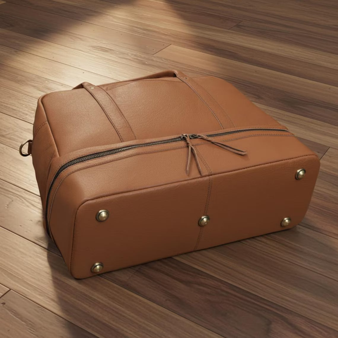 Top Grain Buffalo Leather Dual-Zone Travel Duffle Bag
