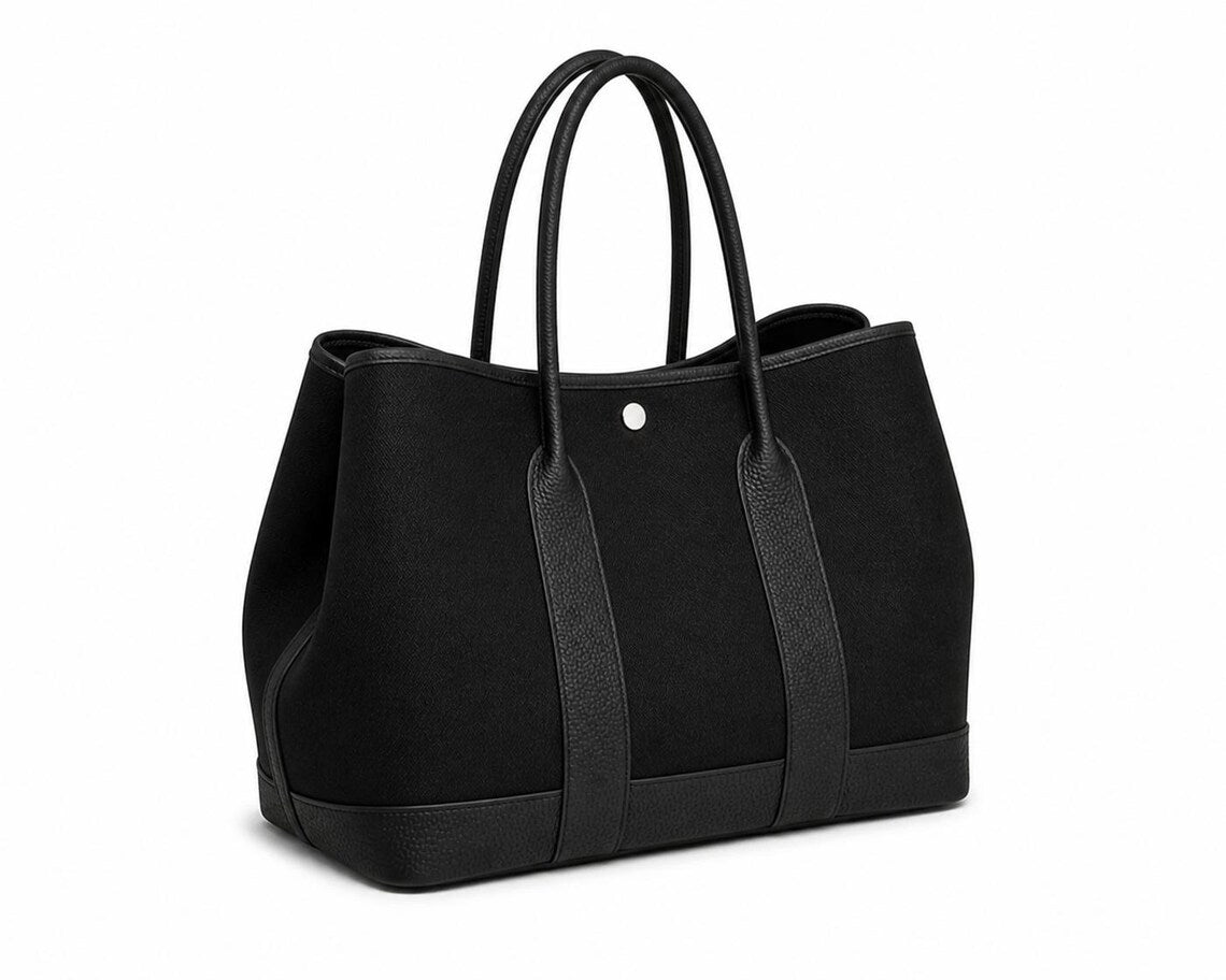 Top Grain Leather Structured Work Tote Bag